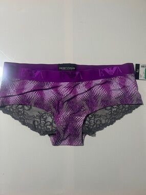 Emporio Armani Purple Patterned Lace Hipster